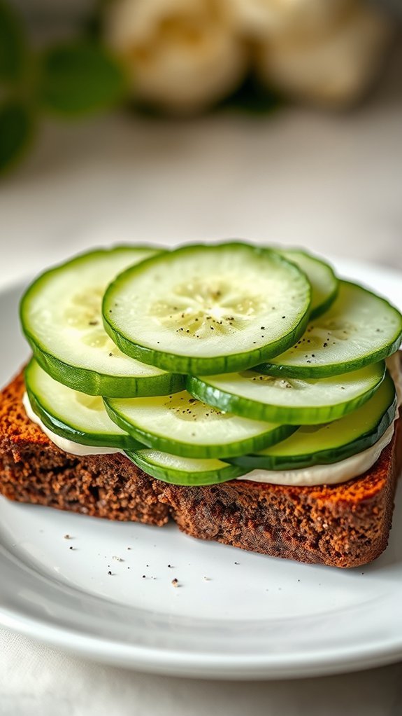 Cucumber Sandwiches 5 lightly season for enhancement