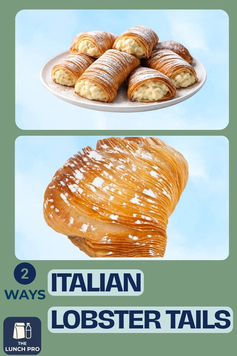 Italian lobster tail pastry with cream filling
