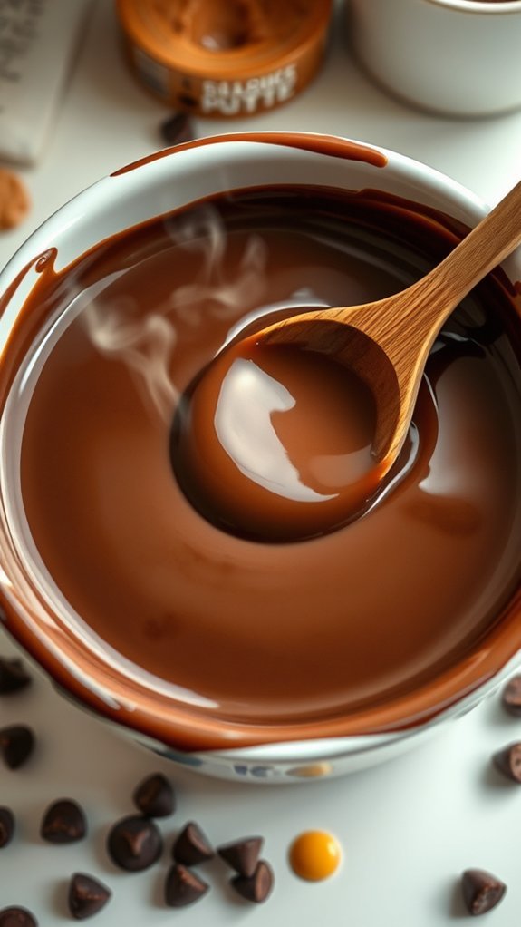 melt chocolate peanut butter mixture