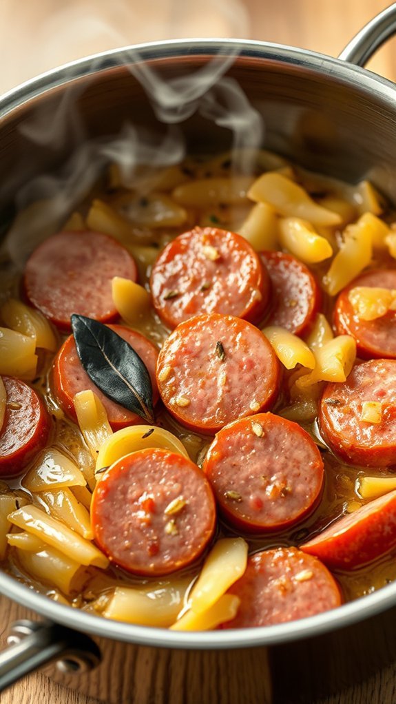 Mouthwatering Kielbasa Sausage With Caraway Sauerkraut 4 onion sauerkraut wine spices