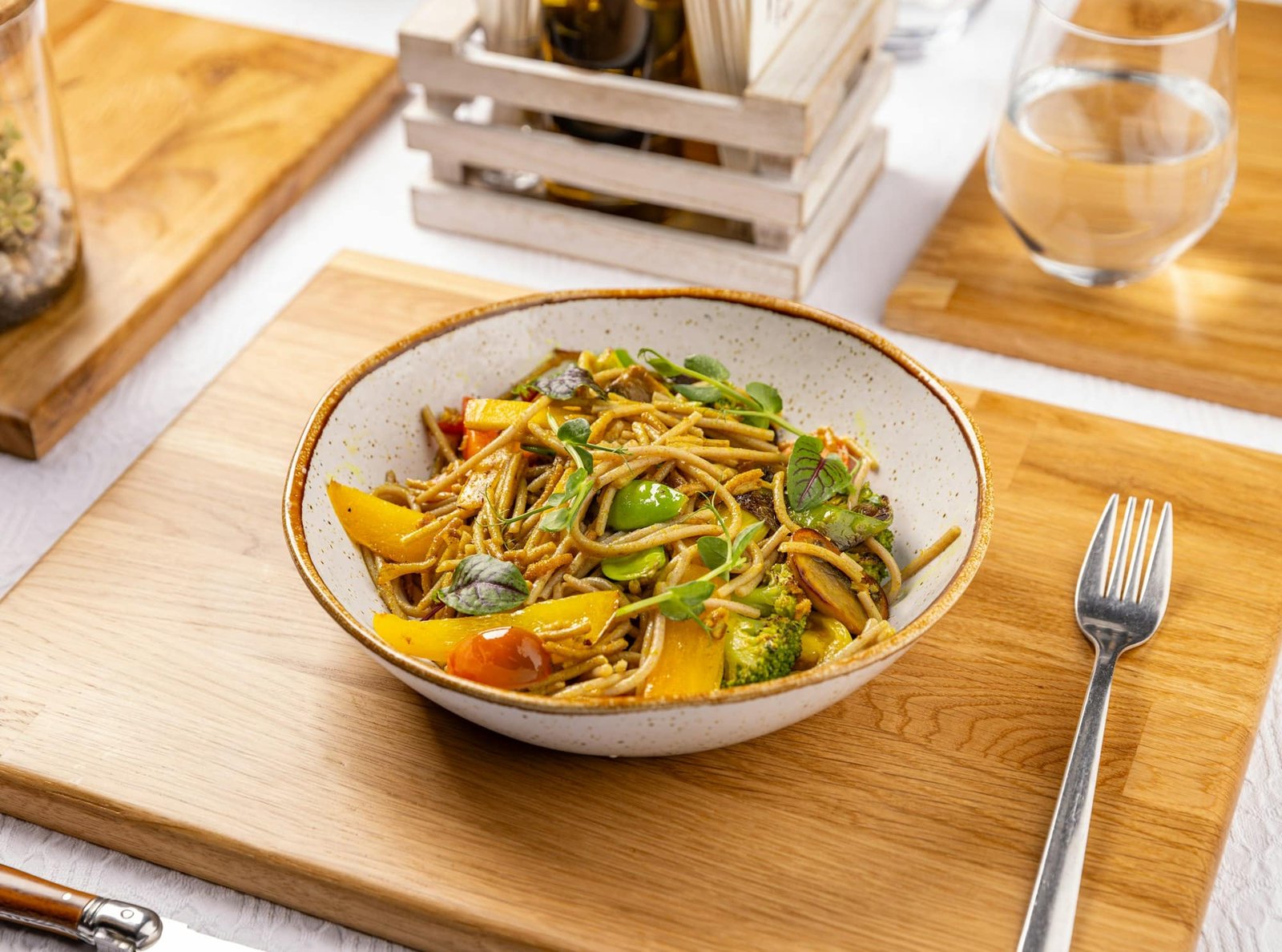 Pasta with grilled vegetables