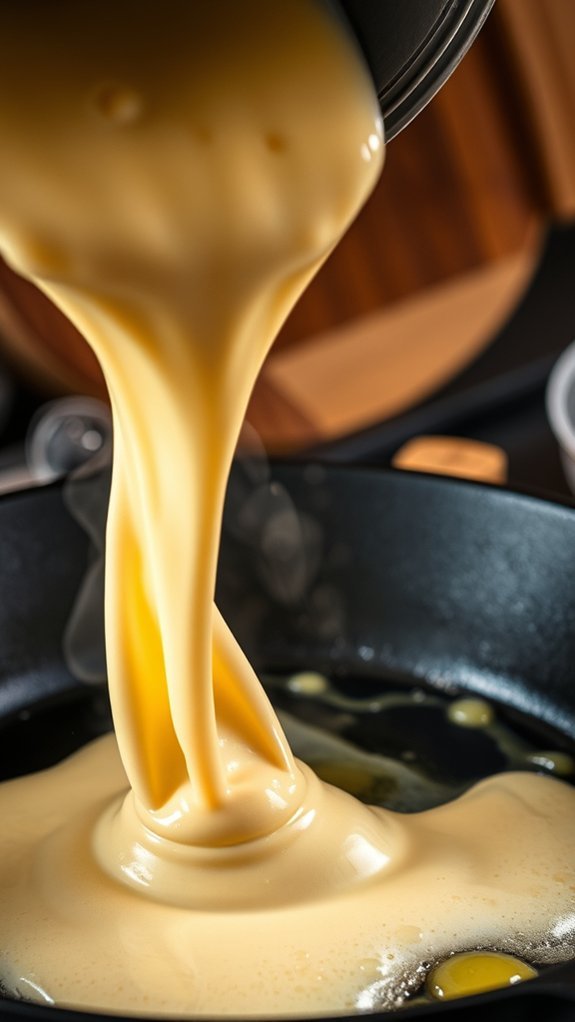 Dutch Pancake With Spiced Apples 5 pour batter into skillet