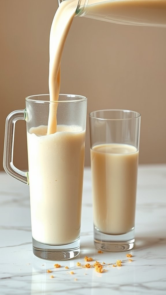 Cheesecake Milkshake 6 pour slowly into glasses