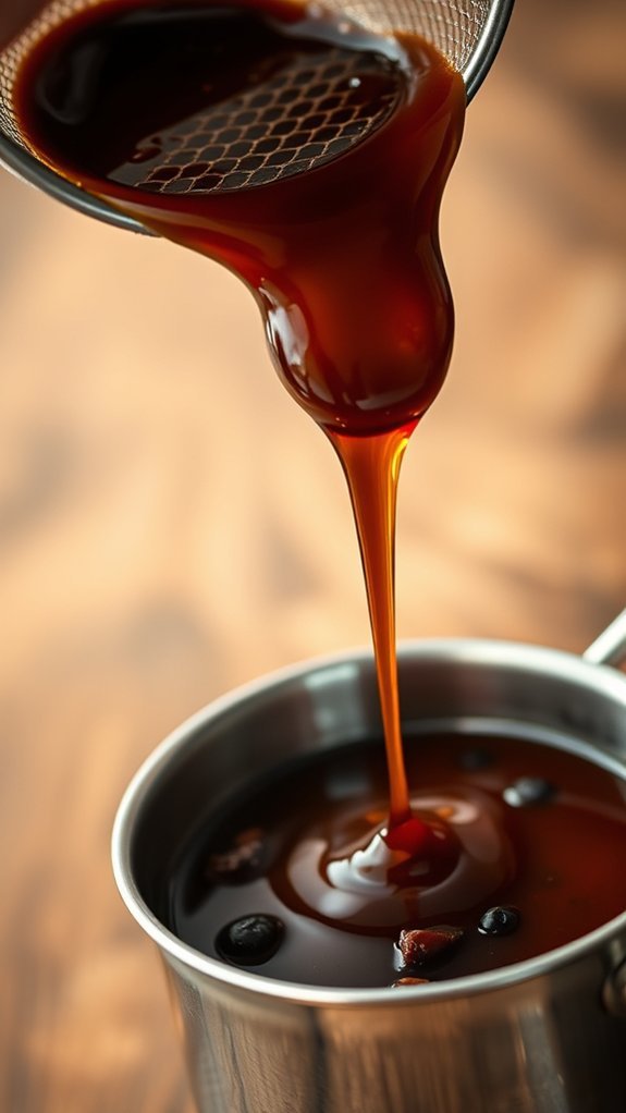 Chicken Adobo 4 reduce and strain sauce