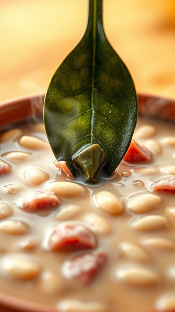 Navy Bean Soup With Ham 7 remove bay leaf carefully