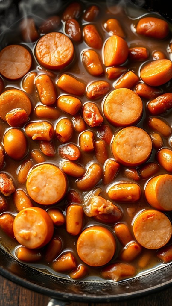 Awesome Pork N Beans And Wienies Comforth Food Combination 6 serve hot savor comfort