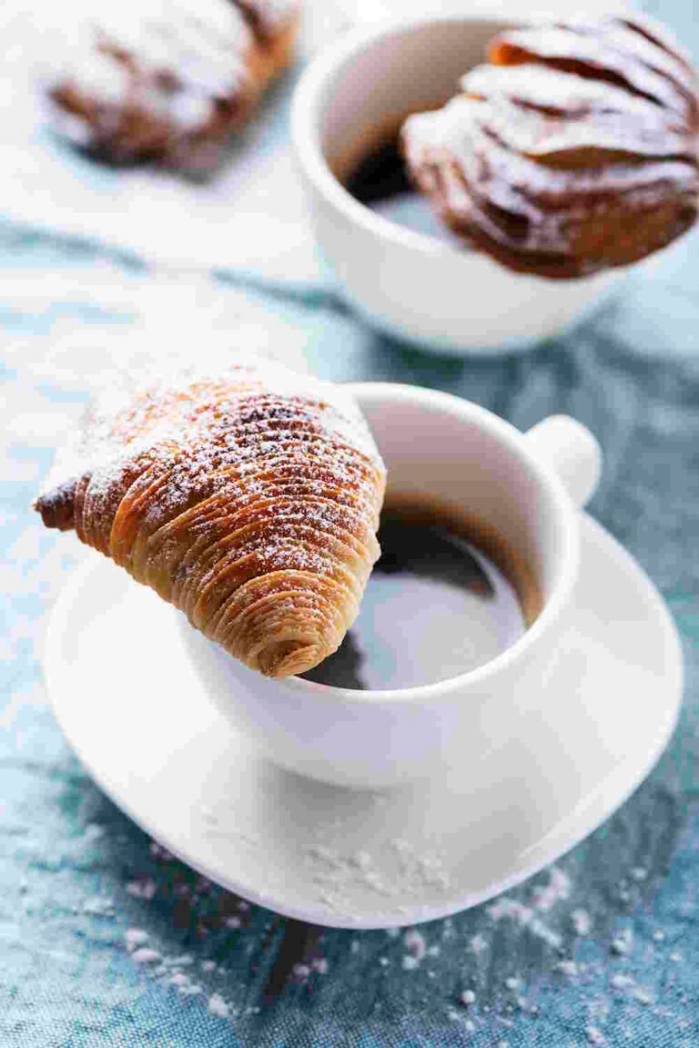 Sfogliatelle Lobster Tails typical Neapolitan pastry, with ricotta cheese, selective