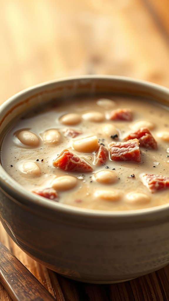 Navy Bean Soup With Ham 5 slow cooking for flavor