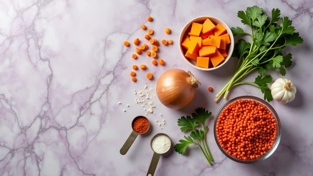 spicy lentil sweet potato soup