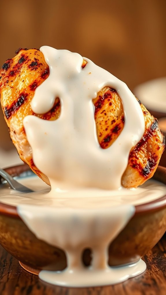 Brined Chicken With Big Bob'S White Bbq Sauce 6 submerge chicken in sauce
