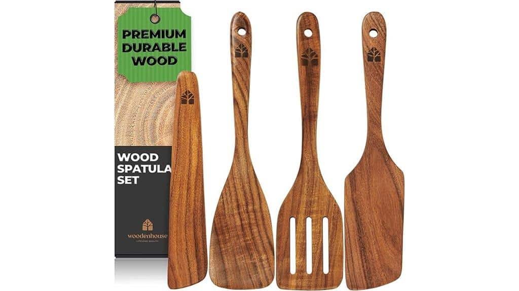 teak wooden spatula set