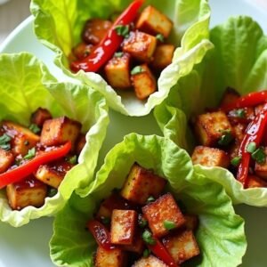 Lettuce Wraps With Hoison-Mustard Tofu