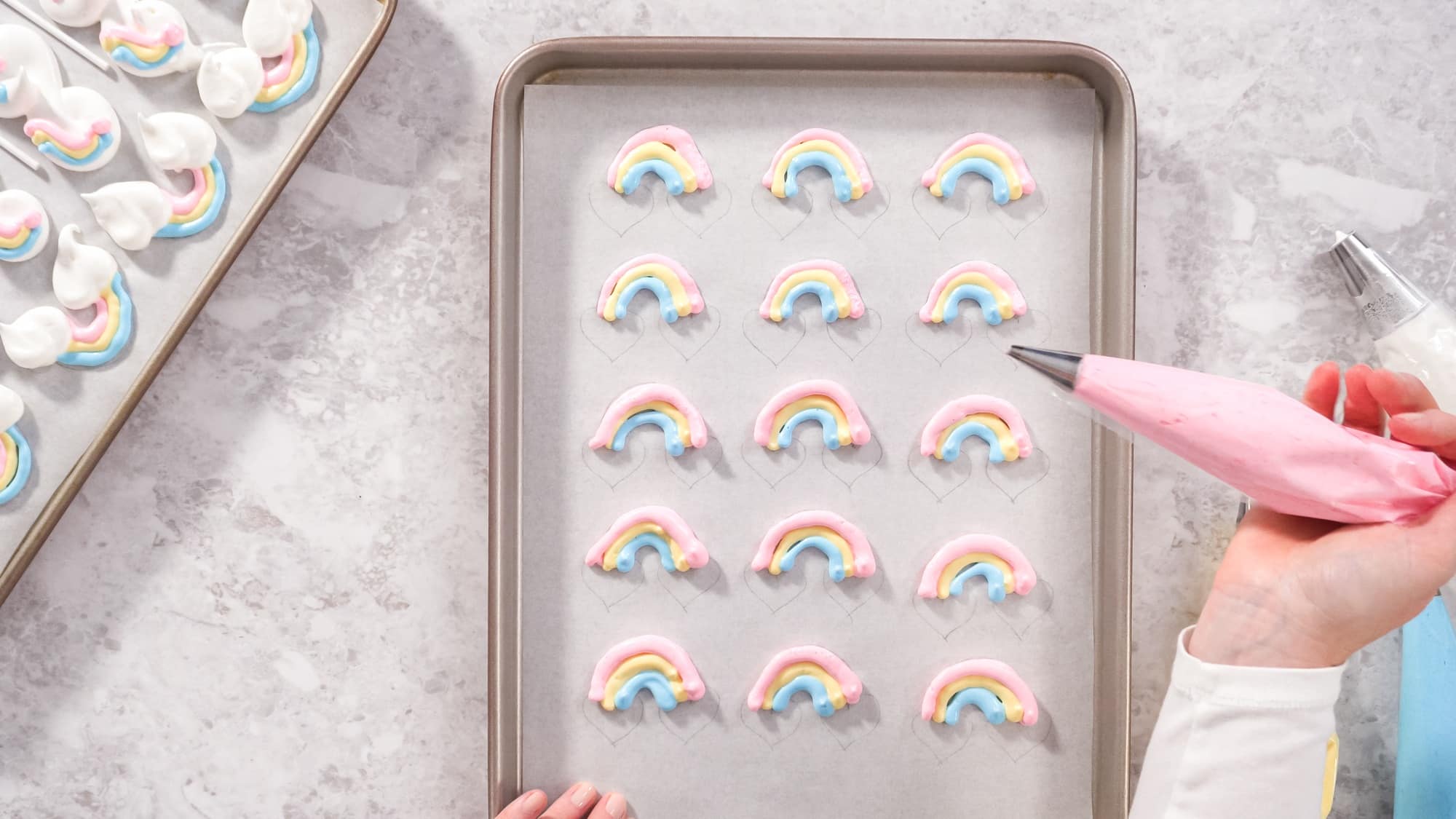 Unicorn meringue pops cookies